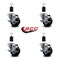 Service Caster 3'' Soft Rubber Swivel 1-1/2'' Expanding Stem Caster Set with Brake, 4PK SCC-EX20S314-SRS-TLB-112-4 - alternate 2